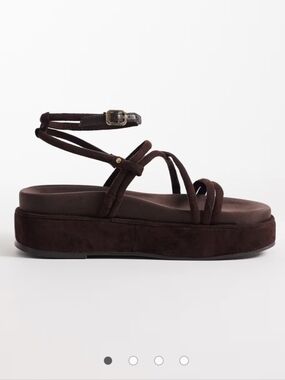 ISO - ASOS DESIGN Fortitude strappy flatform sandals in chocolate - ISO